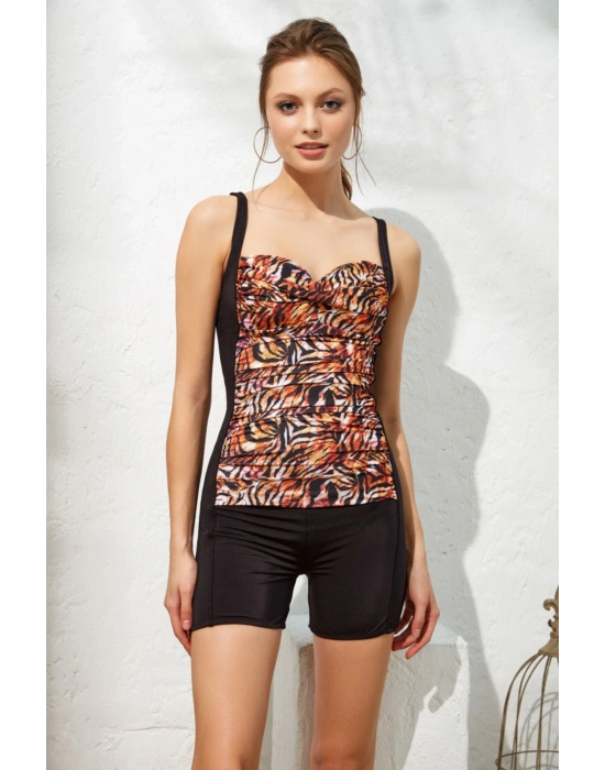 221136 Fairy Şortlu Drapeli Balensiz Astarlı Yüzücü Mayo