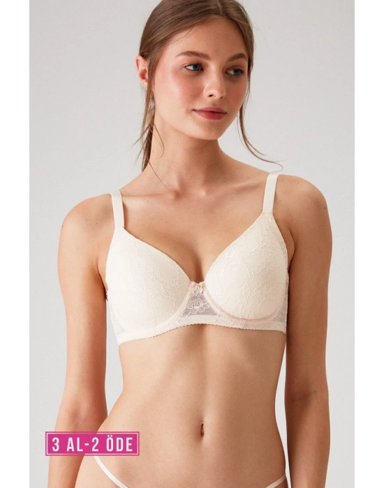 Kadın Inci 6224 Balenli Desteksiz Toparlayıcı Dantelli Kalın Askılı Minimizer Sütyen