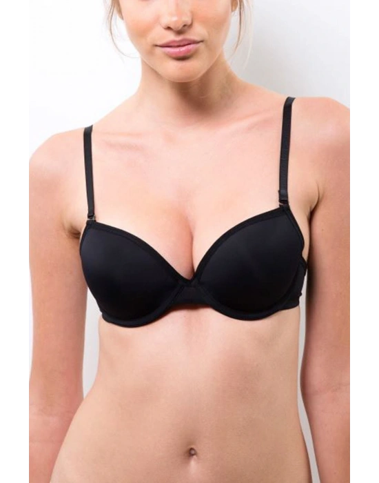 Kadın Siyah 6010 Balenli Desteksiz Micro Sütyen