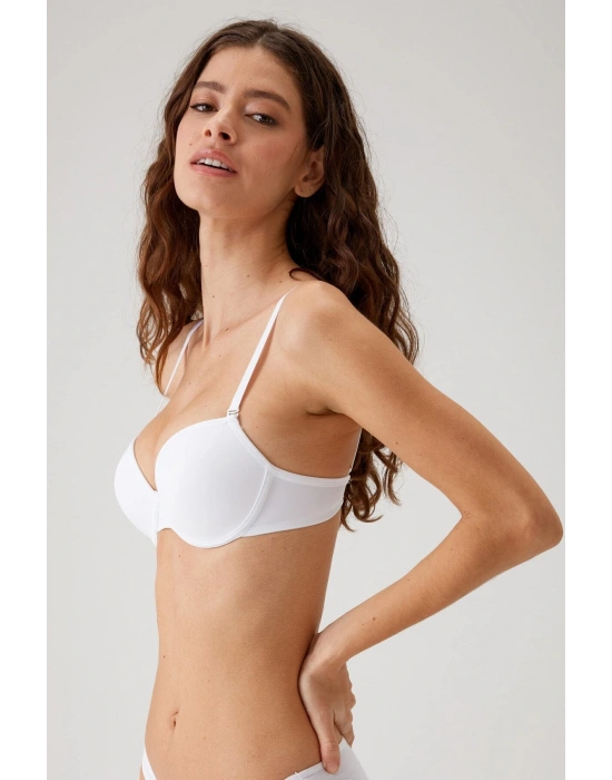 Kadın Beyaz 6010 Balenli Desteksiz Micro Sütyen