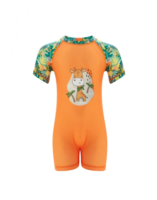 Uv 50 Korumalı Zürafa Desenli Tulum Mayo