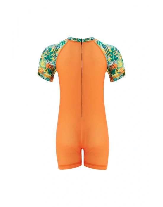 Uv 50 Korumalı Zürafa Desenli Tulum Mayo