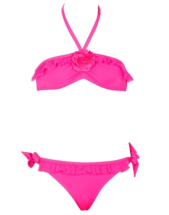 Azure Tül Fırfırlı Çocuk Bikini Takım