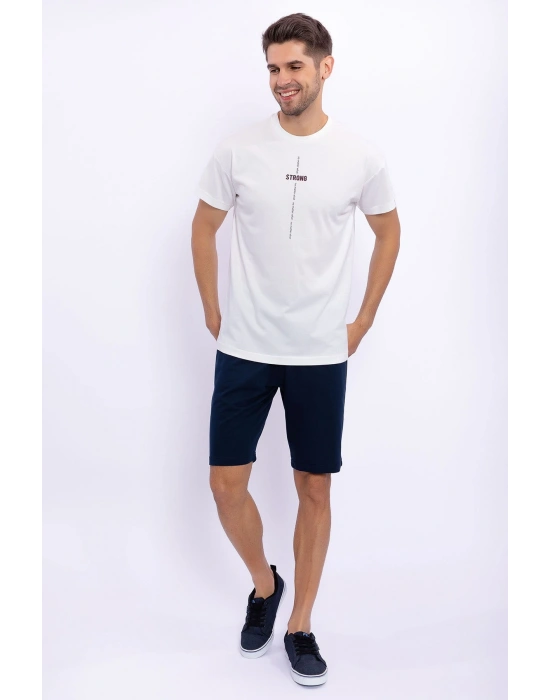 Strong Krem Erkek Bermuda Takım