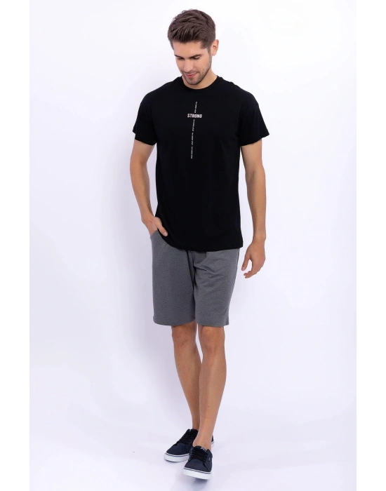 2044 Strong Siyah Erkek Bermuda Takım