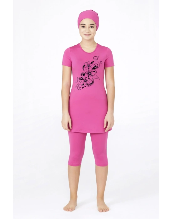 Genç Baskılı Yarı Tesettür Mayo