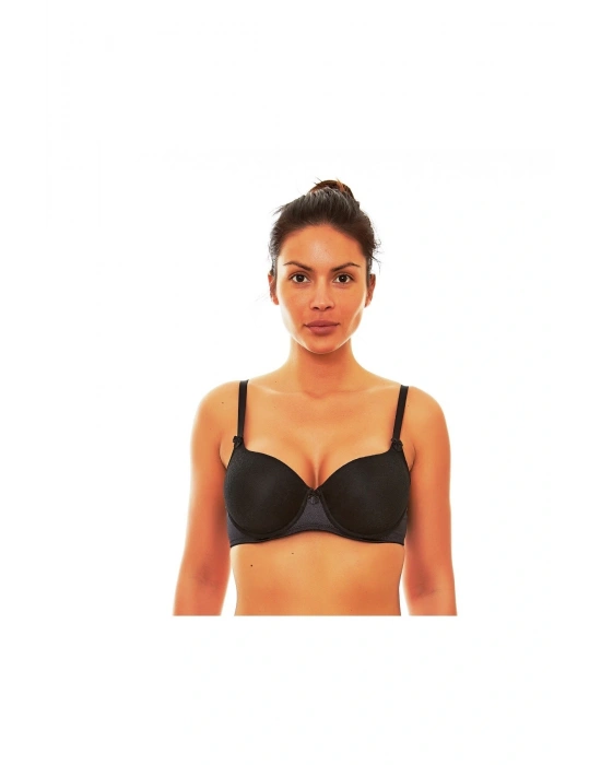 Kadın Siyah Dantel Saten Sütyen