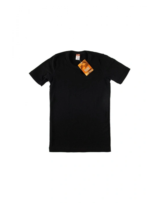 Erkek Çocuk Siyah  Termal Şardonlu Kısa Kol Fanila ELF568N372CCM