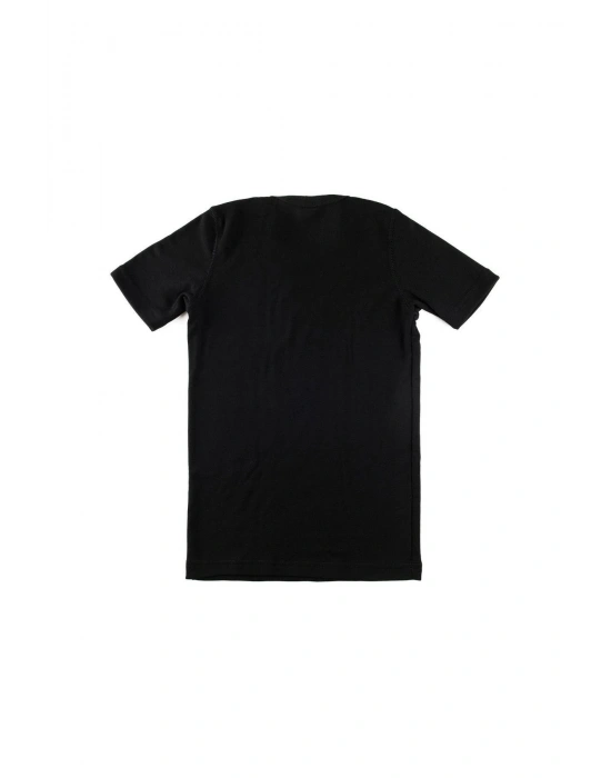 Erkek Çocuk Siyah  Termal Şardonlu Kısa Kol Fanila ELF568N372CCM