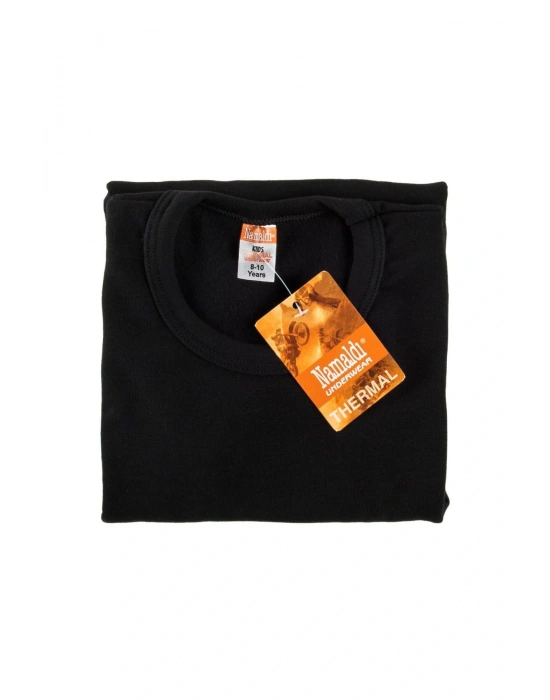 Erkek Çocuk Siyah  Termal Şardonlu Kısa Kol Fanila ELF568N372CCM