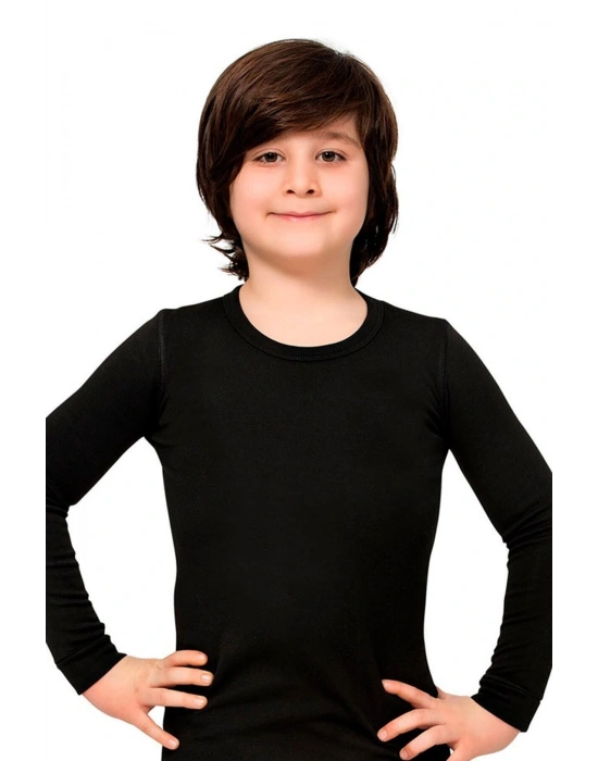 Erkek Çocuk Siyah Uzun Kollu Termal Fanila İçlik 371