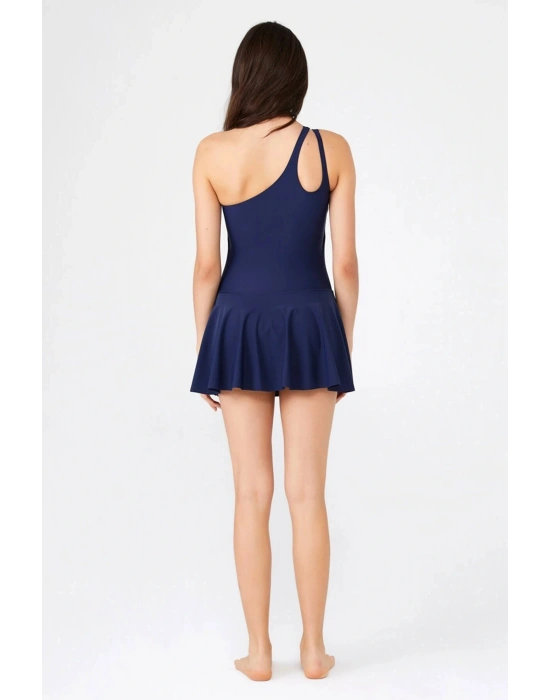 Kadın Lacivert Tek Askı Etekli Mayo