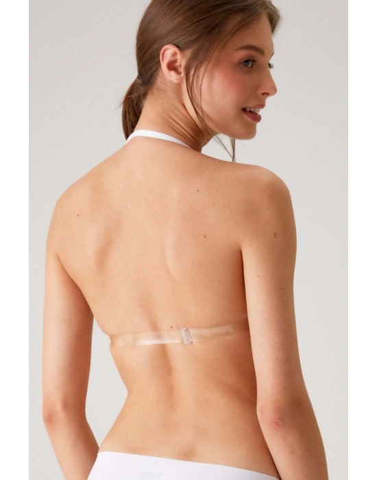 6027 Beyaz Pisa Push Up Straplez Multi Function Mikro Sütyen Askı Hediyeli