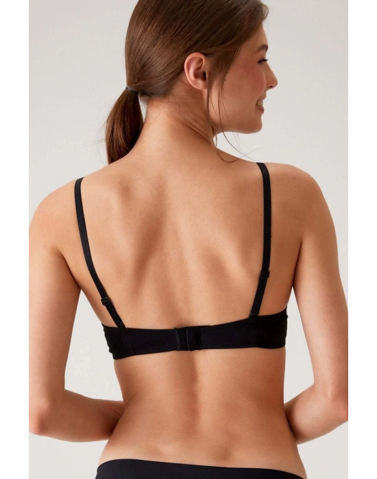 Siyah 6401 Rome Soft Push Up / Yarı Destekli Tak-çıkar Askılı Pamuklu Sütyen