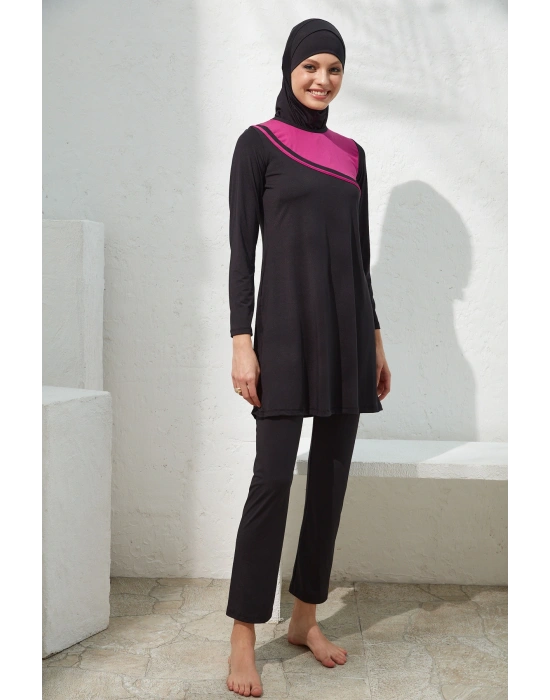 Uzunkol Mayoluk Tesettür Mayo Uzunkol Mayoluk Tesettür Mayo 221915_SIYAH