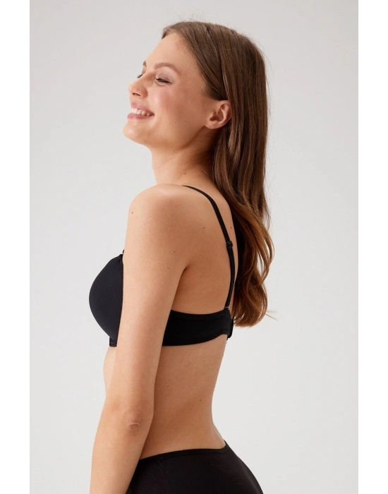 Kadın Siyah 6205 Balenli Destekli Micro Tek Sütyen