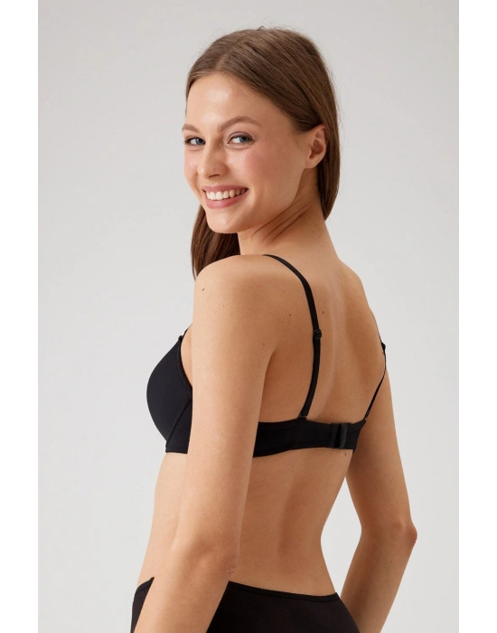 Kadın Siyah 6205 Balenli Destekli Micro Tek Sütyen