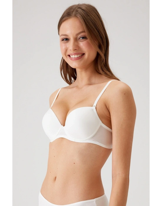 Kadın Ekru 6205 Balenli Destekli Micro Tek Sütyen
