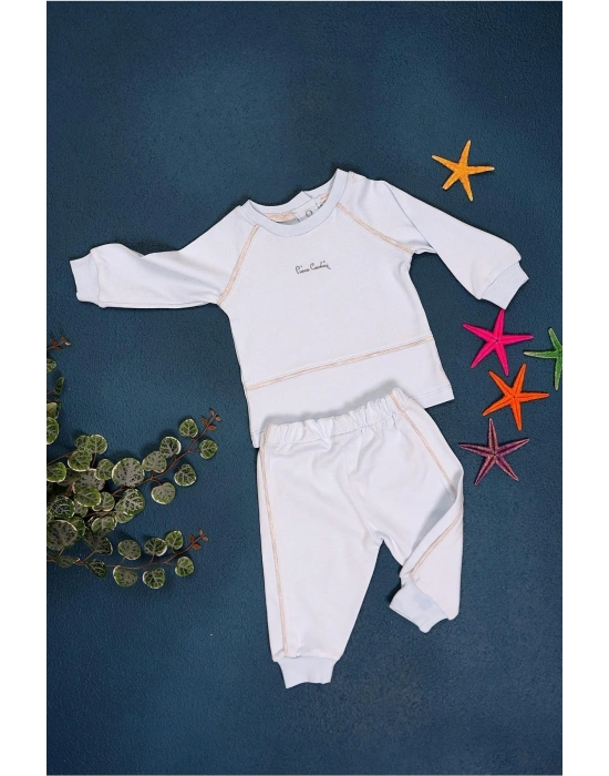 %100 Pamuk Erkek Bebek Çıtçıtlı Belden Lastikli Ikili Takım 302392