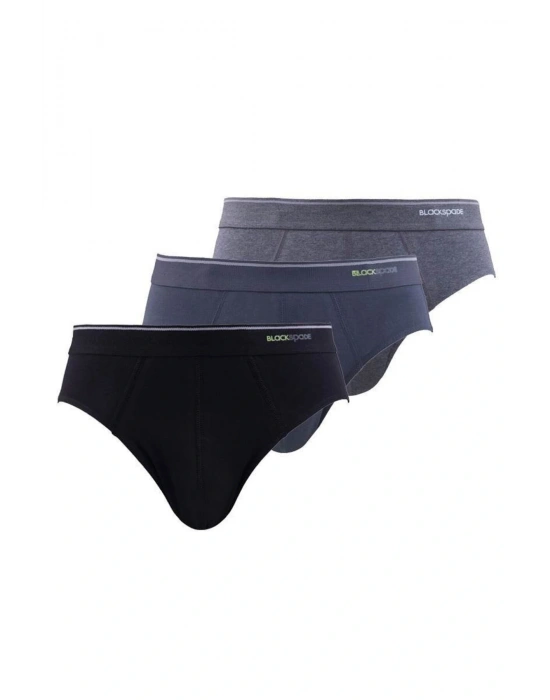 Erkek Slip 3lü Paket Tender Cotton 9672 - Siyah Antra Melanj Antrasit