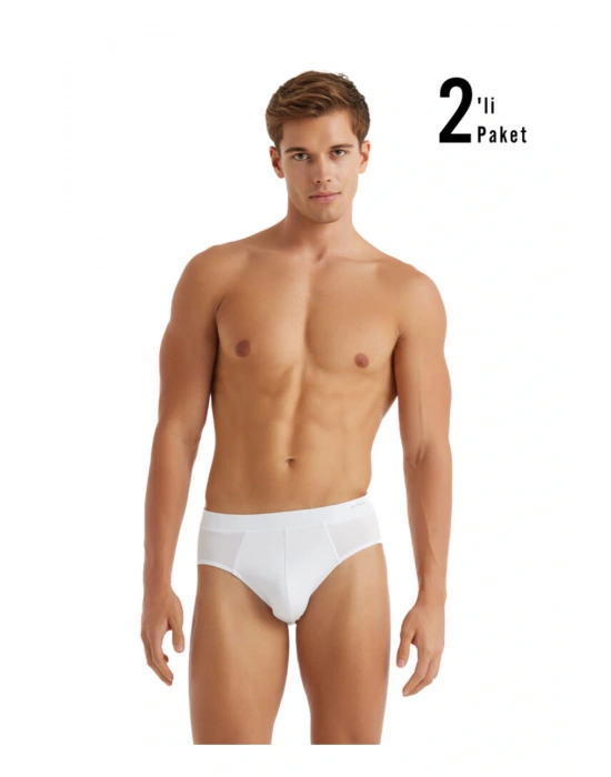 Erkek Slip Külot 2li Paket Loose Fit 9625 - Beyaz