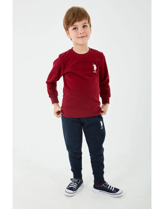 Lisanslı Classic Bordo Erkek Çocuk Eşofman Takım