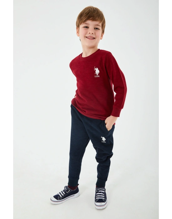 Lisanslı Classic Bordo Erkek Çocuk Eşofman Takım