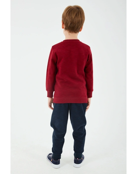 Lisanslı Classic Bordo Erkek Çocuk Eşofman Takım