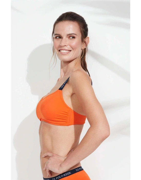 Kadın Turuncu İnce Askılı Bikini Üstü