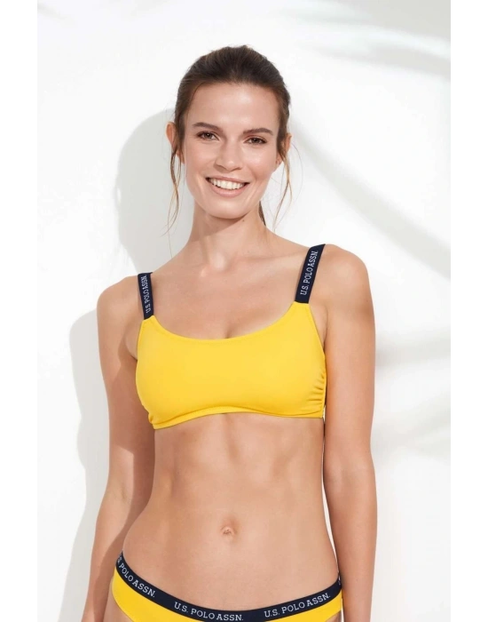 Kadın Sarı Ince Askılı Bikini Üst