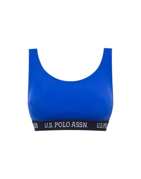 Kadın Saks Mavi U Yaka Bralet Bikini Üstü