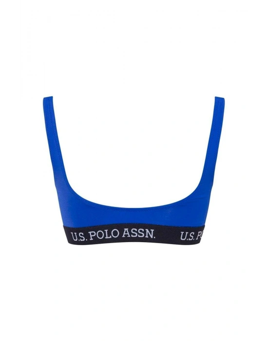 Kadın Saks Mavi U Yaka Bralet Bikini Üstü