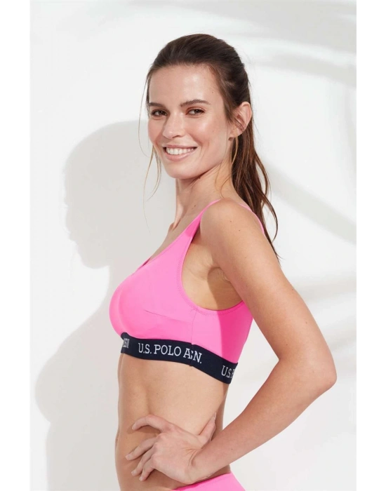 Kadın Pembe U Yaka Bralet Bikini Üstü