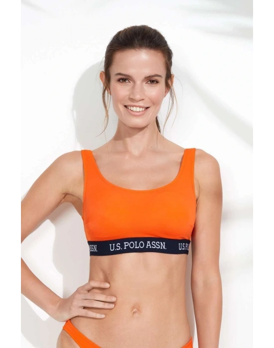 Kadın Turuncu U Yaka Bralet Bikini Üstü