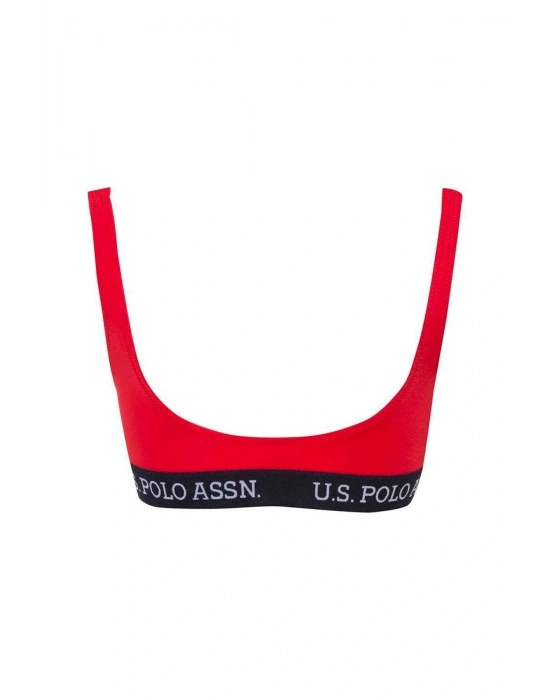 Kadın Kırmızı U Yaka Bralet Bikini Üst