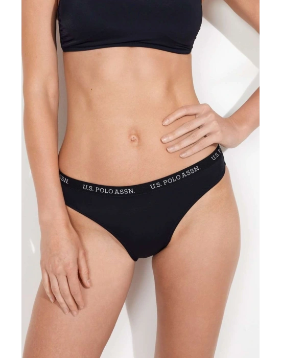 Kadın Siyah Kalın Kenarlı Lastikli Bikini Alt