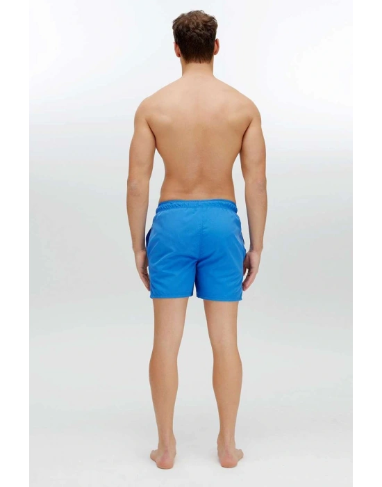 Erkek Saks Mavi Orta Boy Deniz Şortu