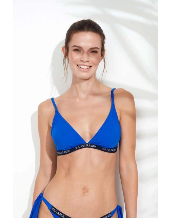 Kadın Saks Mavi Geniş Üçgen Bikini Üst