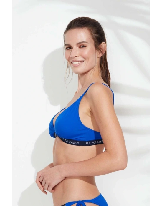 Kadın Saks Mavi Geniş Üçgen Bikini Üst