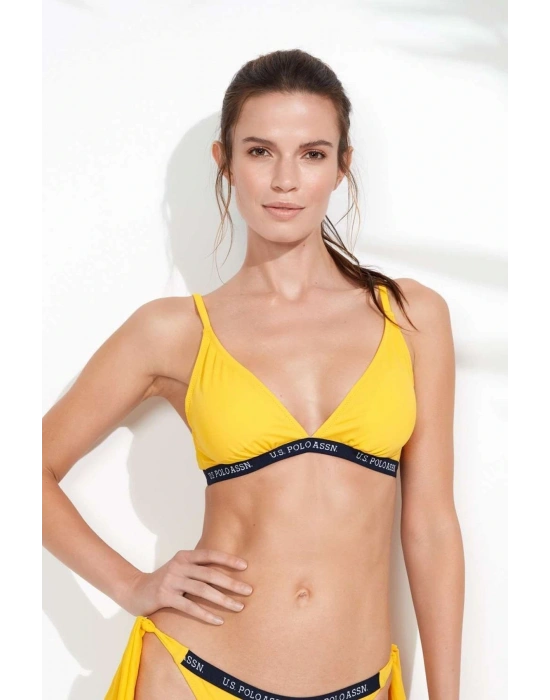 Kadın Sarı Geniş Üçgen Bikini Üst