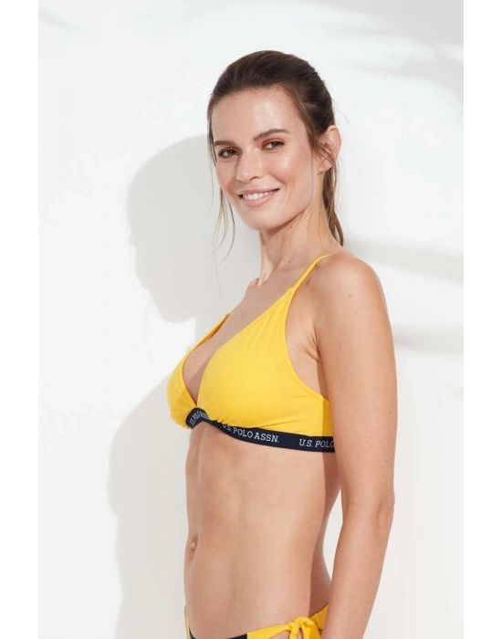Kadın Sarı Geniş Üçgen Bikini Üst