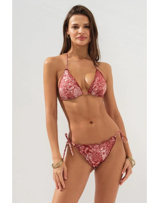 Fırfırlı Üçgen Bikini Takım Bohemian 231240-D
