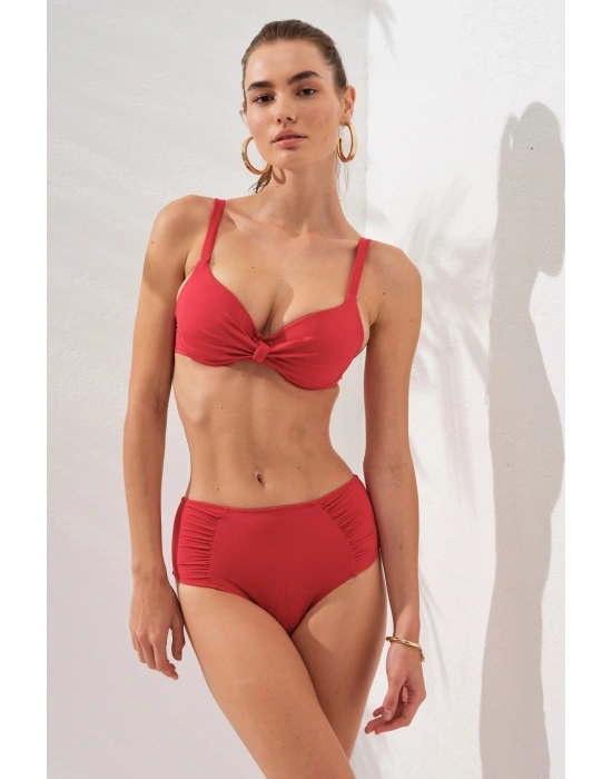 Boş Kaplı Yüksek Bel Yeni Sezontoparlayıcı Bikini Takımı