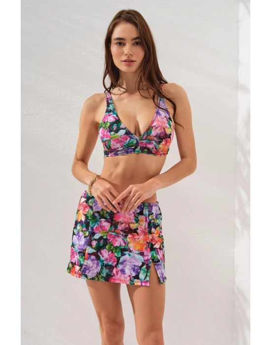 Pearl Etekli Fra Bikini Takım Üçlü Set Violet 231228