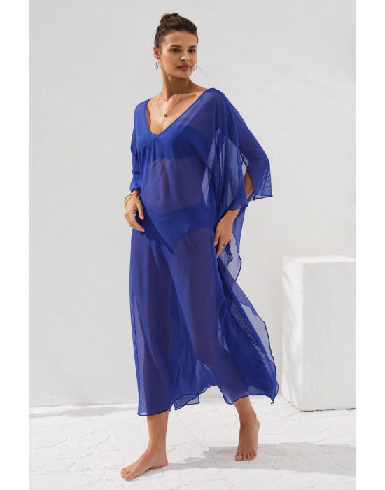 V Yaka Elbise Pareo Sax 231803