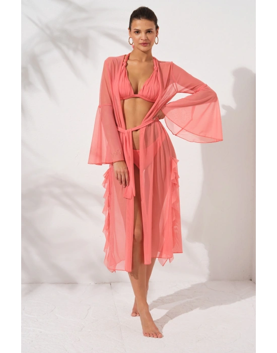 Belden Bağlamalı Elbise Pareo Nektarin 231804