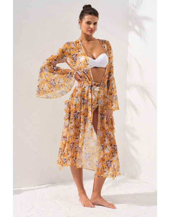 Belden Bağlamalı Elbise Pareo Bloom 231804-d