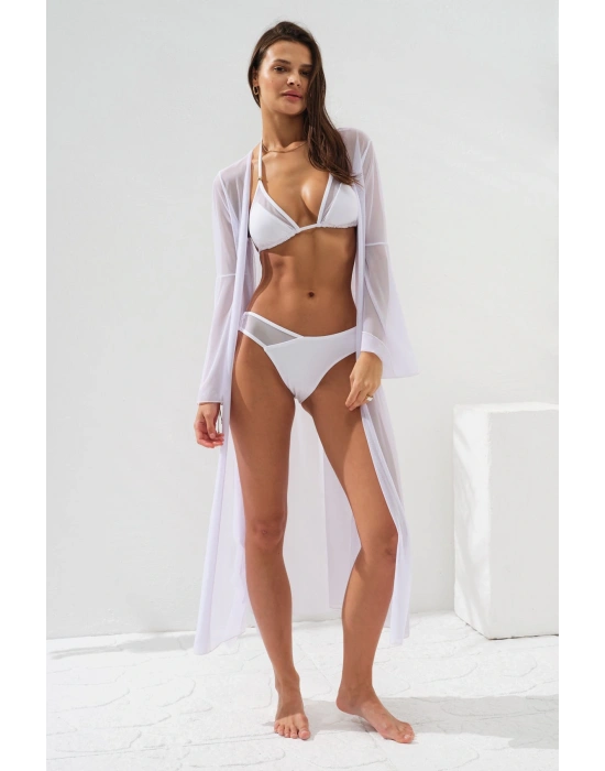 Belden Bağlamalı Elbise Pareo Beyaz231804