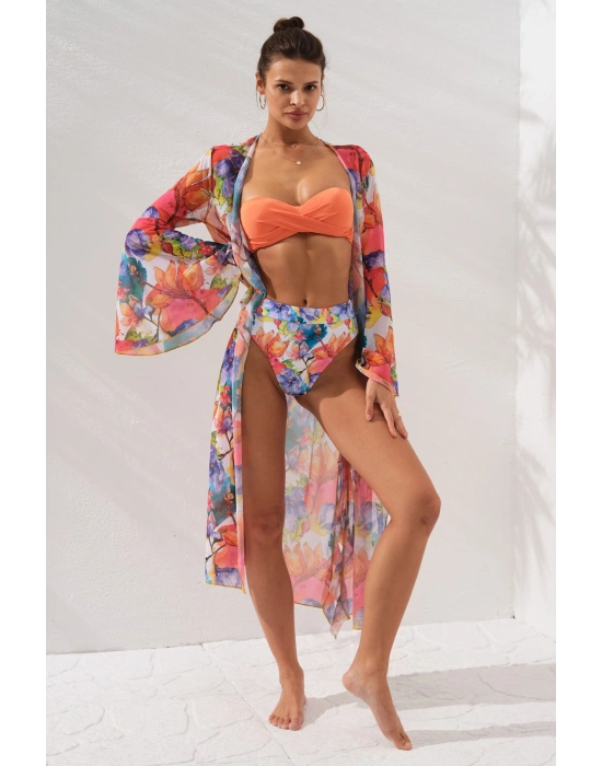 Belden Bağlamalı Elbise Pareo Garden 231804-d