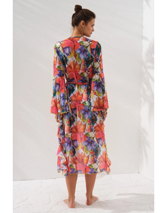 Belden Bağlamalı Elbise Pareo Garden 231804-d